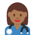 👩🏾‍⚕️ woman health worker: medium-dark skin tone display on Twitter